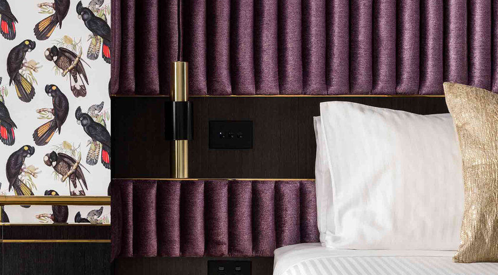 Qt Perth Hotel Exterior photo A detail of a bed in a room at the Standard East Village